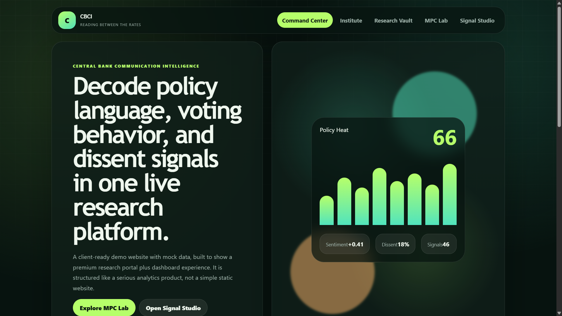 Orbis Analytics website preview